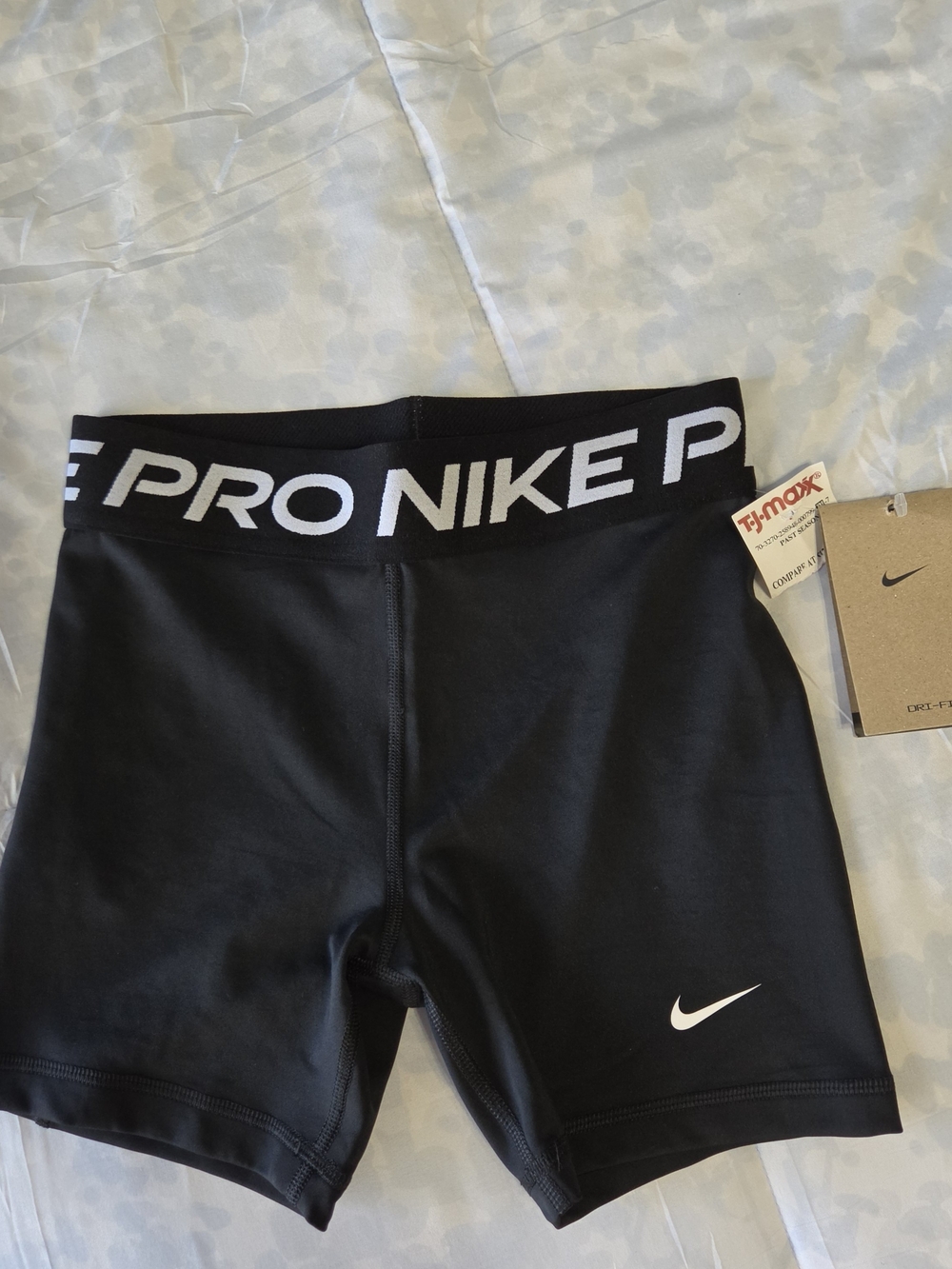 Nike Black Kids Pro Bike Shorts with White Swoosh
